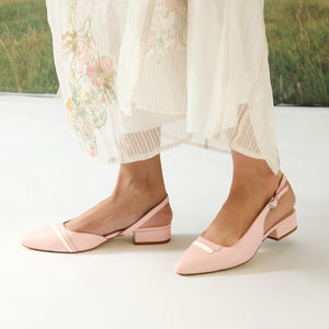 Pointy Toe Blush Flats With Ankle Strap Buy Lace Up Pointed Toe