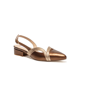 Shop online Copper Pointed Toe Slingback Flats for Women || Sasha